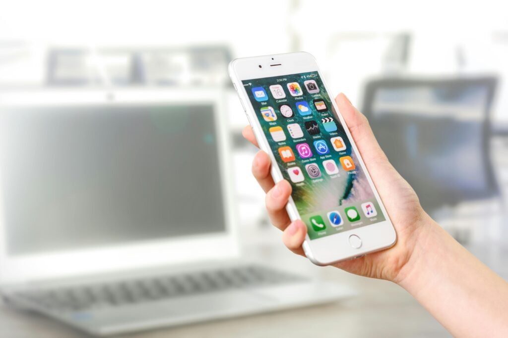 Hand holding a smartphone