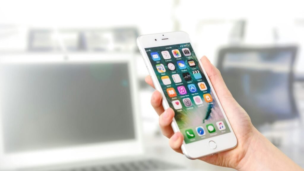 Hand holding a smartphone